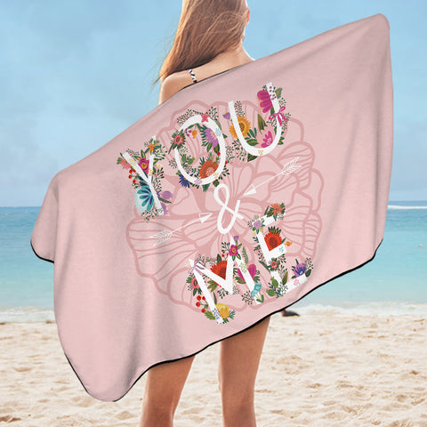 Image of Floral You And Me Pink Theme SWYJ5446 Bath Towel