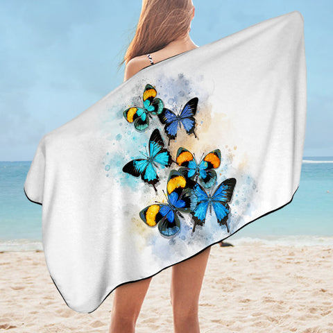 Image of Blue Tint Butterflies SWYJ5461 Bath Towel