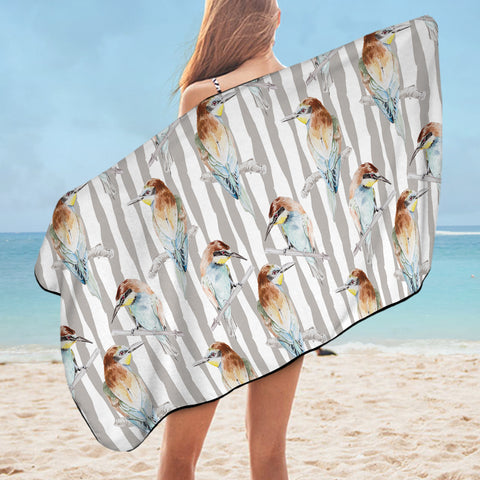 Image of Sunbird Beige Stripes SWYJ5468 Bath Towel