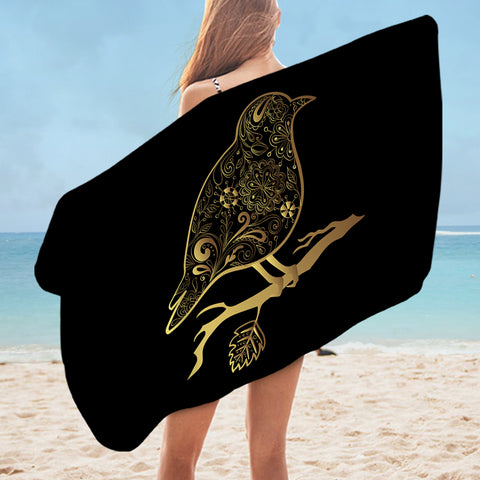 Image of Golden Mandala Sunbird SWYJ5472 Bath Towel