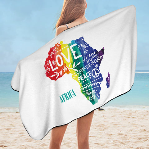 Image of Piece And Love LGBT Africa SWYJ5478 Bath Towel