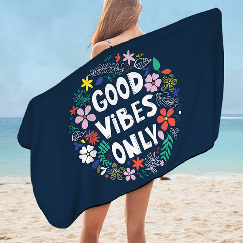 Image of Floral Good Vibes Only SWYJ5489 Bath Towel