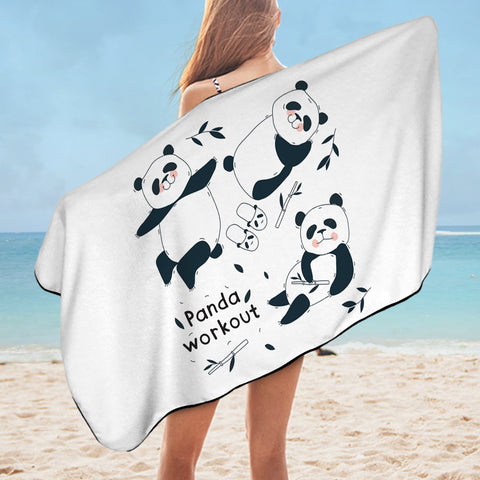 Image of Cute Panda Work Out SWYJ5500 Bath Towel
