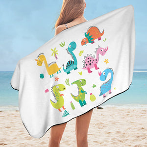 Cute Colorful Dinosaurs SWYJ5502 Bath Towel