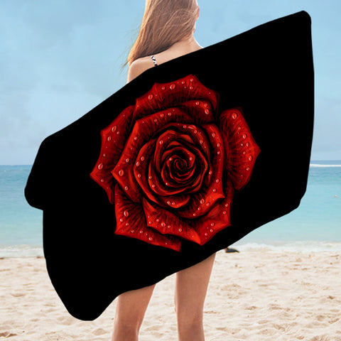 Image of Dark Rose Black Theme SWYJ5619 Bath Towel