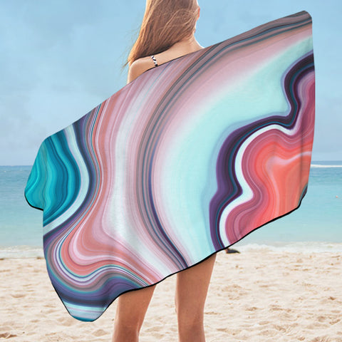Image of Purple Color Waves SWYJ5622 Bath Towel