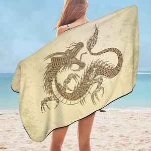 Asian Dragon Earth Tone SWYJ5623 Bath Towel