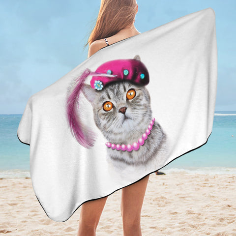 Image of Female Artist Cat SWYJ5627 Bath Towel