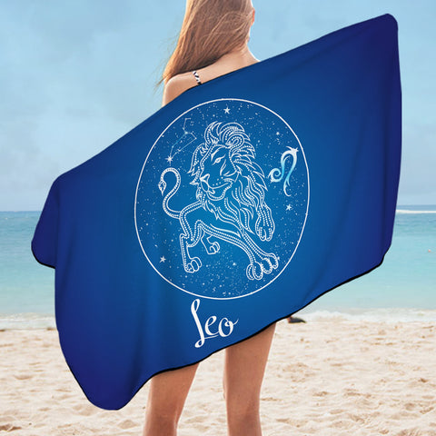 Image of Leo Sign Blue Theme SWYJ6110 Bath Towel