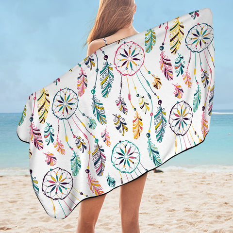 Image of Dreamcatcher Collection White Theme SWYJ6131 Bath Towel