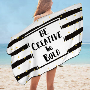 B&W Be Creative Be Bold Typo Star Stripes SWYJ6133 Bath Towel