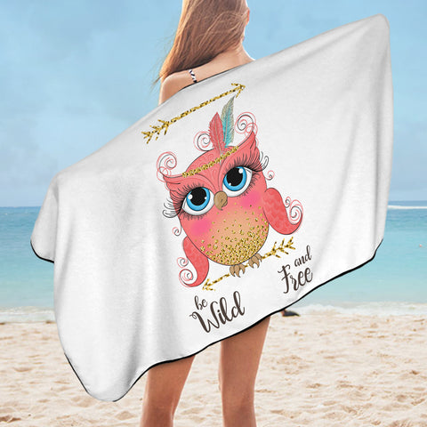 Image of Wild & Free - Pink Owl SWYJ6212 Bath Towel
