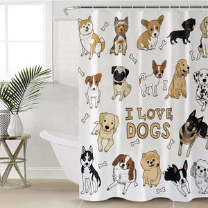 I Love Dogs SWYL0001 Shower Curtain