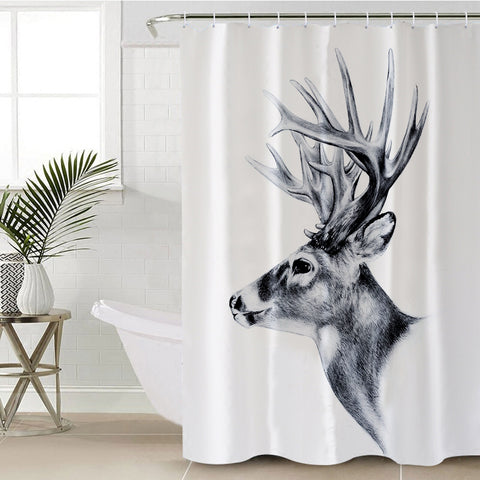 Image of Antler Sketch SWYL0013 Shower Curtain