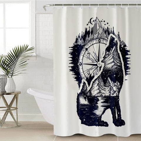 Image of Feral Compass SWYL0041 Shower Curtain