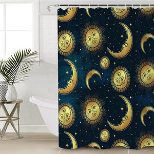 Stylized Moon & Sun SWYL0055 Shower Curtain