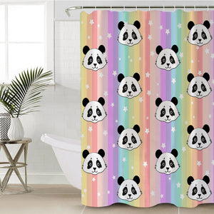 Rainbow Panda SWYL0057 Shower Curtain