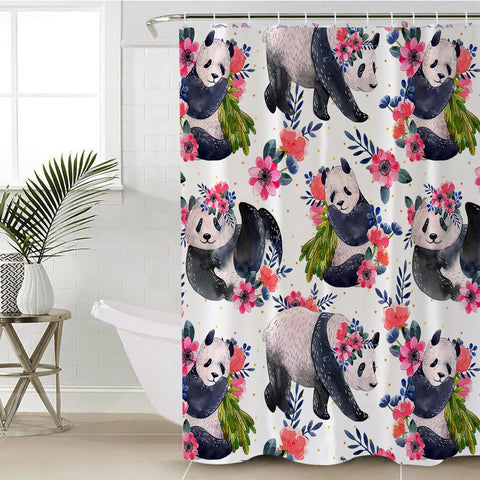 Image of Floral Panda SWYL0059 Shower Curtain