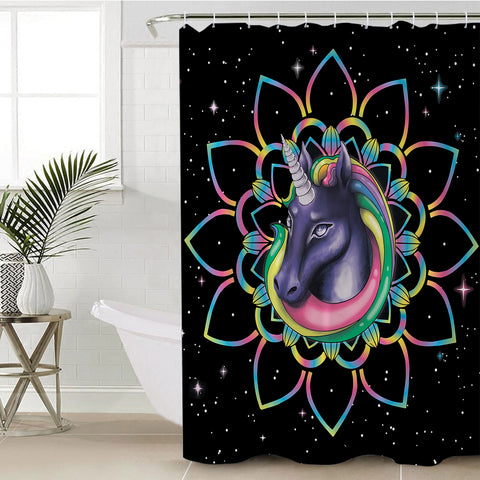 Image of Rare Black Unicorn SWYL0064 Shower Curtain