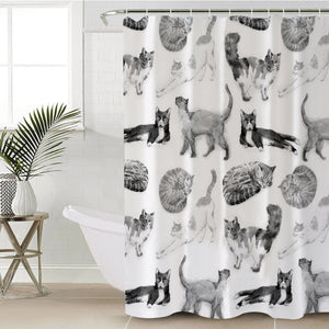 B&W Furball SWYL0086 Shower Curtain