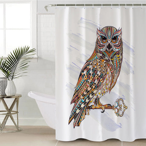 Image of Stylized Owl SWYL0091 Shower Curtain