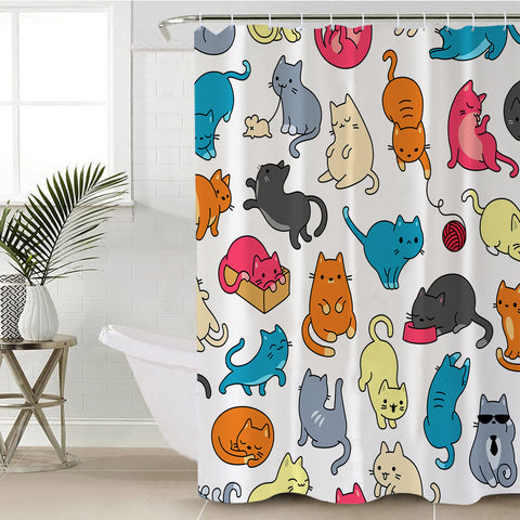 Image of Colorful Kitty SWYL0093 Shower Curtain