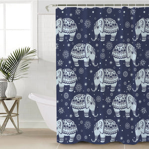 Stylized Elephants SWYL0297 Shower Curtain