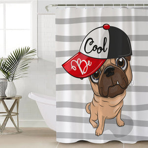 Be Cool Pug SWYL0309 Shower Curtain