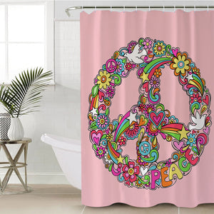 Rainbow Peace Sign SWYL0445 Shower Curtain