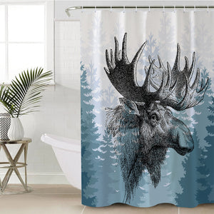 Forest Moose SWYL0447 Shower Curtain