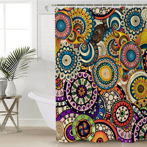 Stylized Circles SWYL0449 Shower Curtain