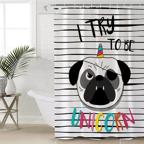 Image of Tough Pug SWYL0455 Shower Curtain