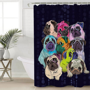 Pug Gang SWYL0471 Shower Curtain