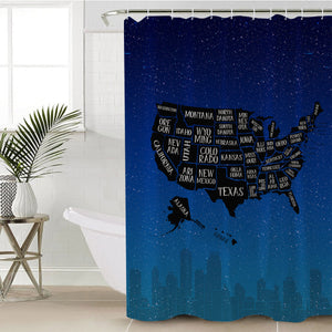 United States Map SWYL0479 Shower Curtain