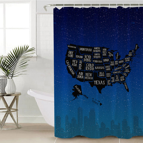 Image of United States Map SWYL0479 Shower Curtain