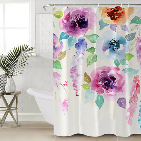 Image of Watercolor Flowers SWYL0482 Shower Curtain