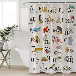 Slavic Animal Alphabet SWYL0492 Shower Curtain