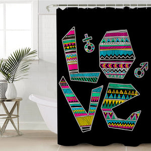 Stylized L.O.V.E SWYL0496 Shower Curtain