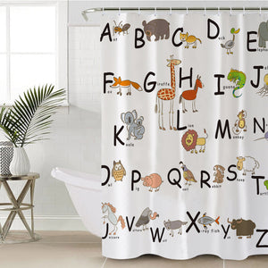 English Animal Alphabet SWYL0498 Shower Curtain