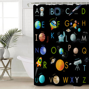 Space Alphabet SWYL0509 Shower Curtain