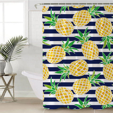 Image of Pineapple Stripes SWYL0510 Shower Curtain
