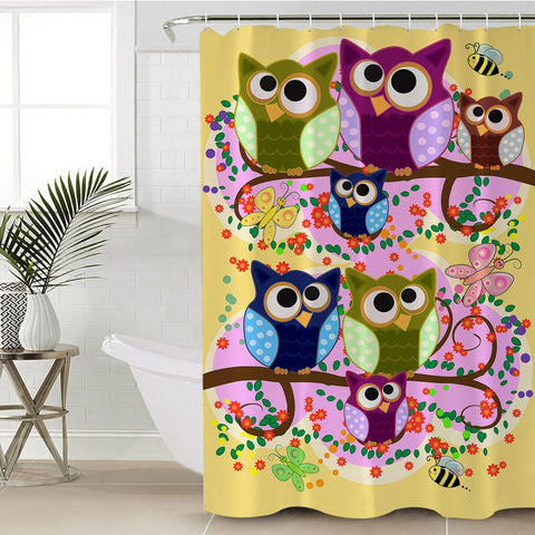 Image of Cartoon Owls SWYL0528 Shower Curtain