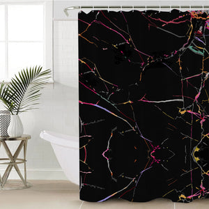 Black Floor Tile SWYL0531 Shower Curtain