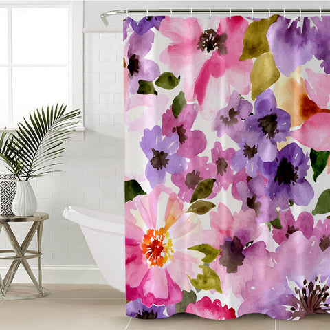 Image of Watercolored Flowers SWYL0628 Shower Curtain