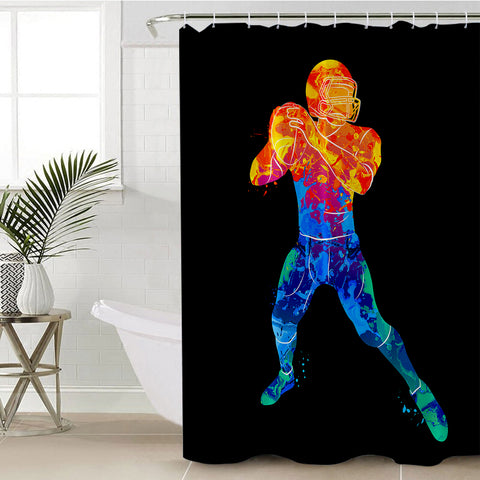 Image of Football Player SWYL0638 Shower Curtain