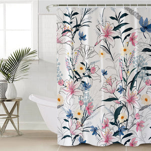 White Lilies SWYL0639 Shower Curtain