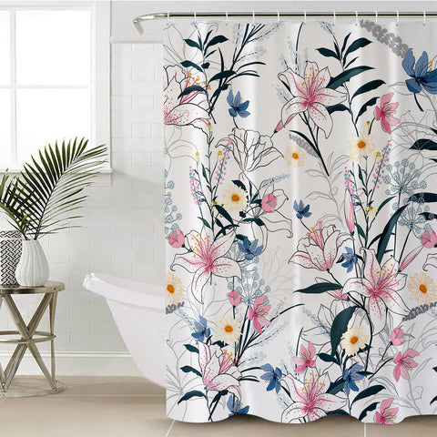 Image of White Lilies SWYL0639 Shower Curtain