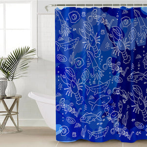 Blue Seafood SWYL0651 Shower Curtain