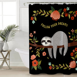 Follow Your Dream Sloth SWYL0656 Shower Curtain