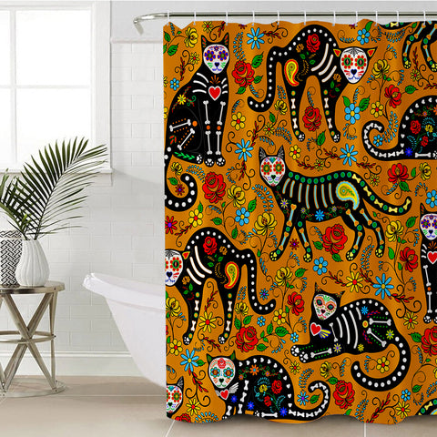 Image of X-rayed Cats SWYL0657 Shower Curtain